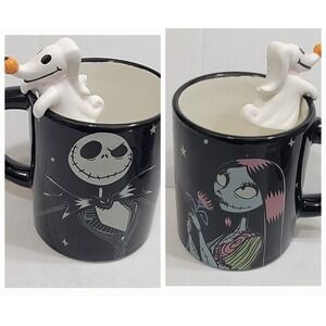 NEW Disney The Nightmare Before Christmas Jack & Sally Lovers & Zero On Rim Mug